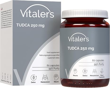 Vitaler's TUDCA 250 mg - 60 Capsules Vegan 2 Months Intake No Preservatives Pure Composition
