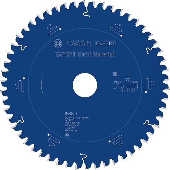 Multi-stage material for Bosch Professional Accessories circular saw blade Expert, 210 x 30 x 2.4 mm, 54, 2608642492 [Energy Class A+]