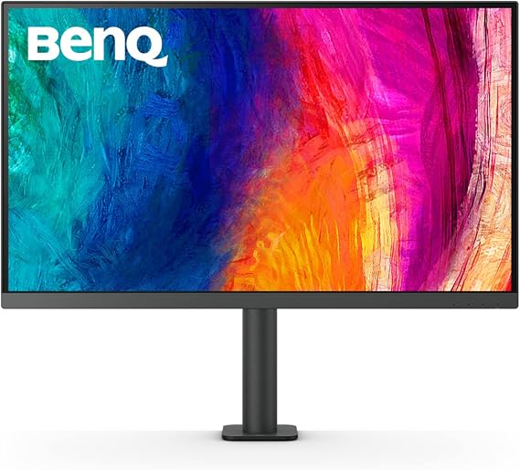 BenQ Creative Pro PD2705UA 27-inch Ergo Arm 4K Monitor, UHD, sRGB, Rec.709, HDR10, IPS, AQCOLOR Technology, USB-C, Factory-Calibrated, Hotkey Puck G2, KVM, Color Mode, DualView, Gray