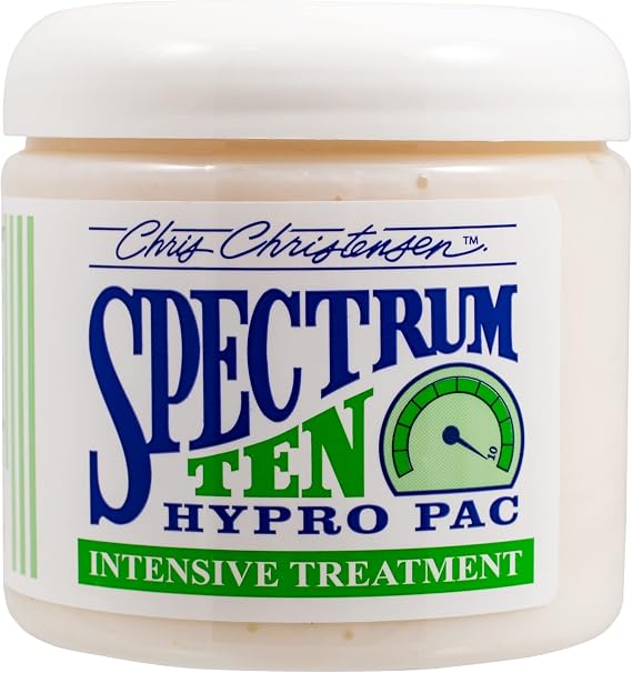 Chris Christensen Spectrum Ten Hypro Pac, Intensive Conditioning Coat Treatment for Dogs, Restore Dry, Damaged Coats, Groom Like a Professional, 16 oz. Jar