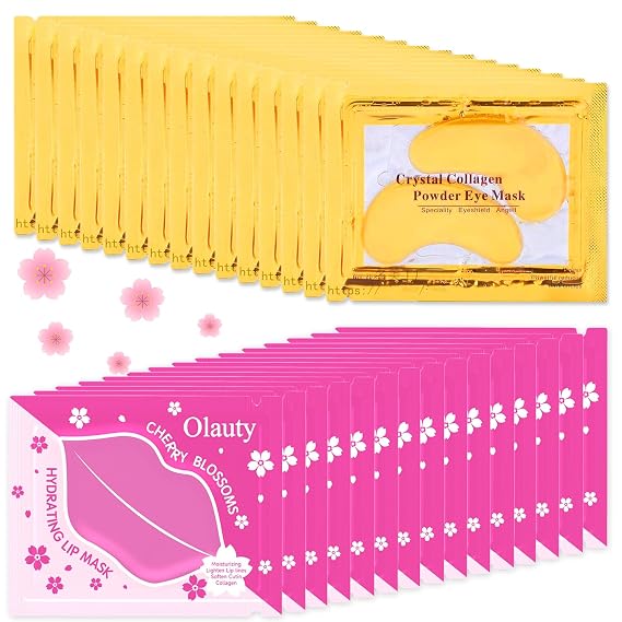 30 Pairs Eye Masks & Lip Masks, Eye Patches Bulk Gifts, Bachelorette Favors | Under Eye Patches & Lip Mask Skincare, Small Gifts, Bridesmaid Gifts, Bridal Shower Gifts, Spa Party Favors for Women Girls