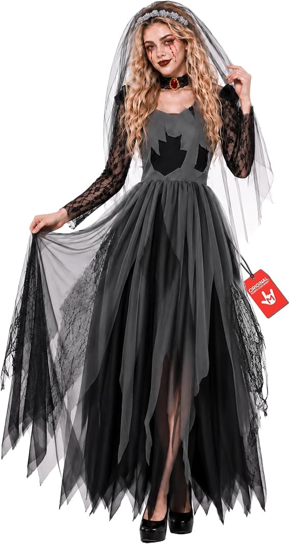 fun shack Corpse Bride Costume, Zombie, Halloween Costumes for Women