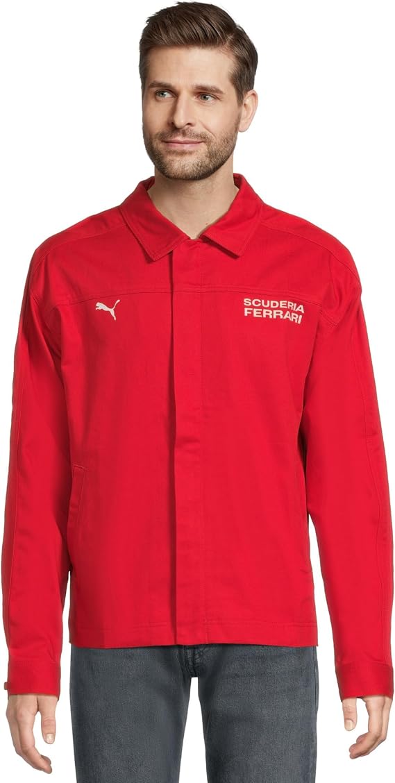 PUMA Mens Scuderia Ferrari Jacket Athletic Outerwear Casual - Red