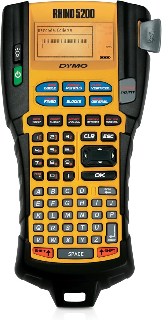 DYMO Rhino 5200 Industrial Label Maker | ABC Keyboard | Labelling Machine for WarehousesLabs and other Industrial Settings