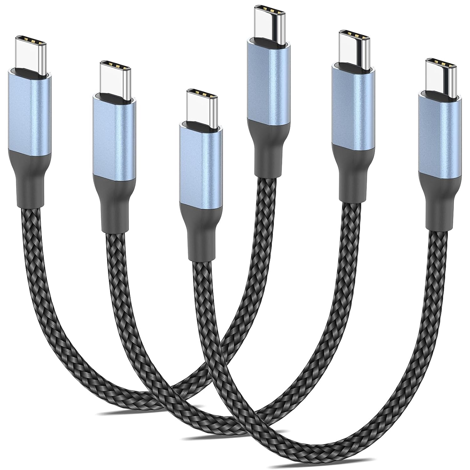C to C Cable Short 6 inch, 3 Pack Fast Charging USBC Charger Cord Braided iPhone 16 Short Car Charger USB C to USB C Cable 0.5ft for iPhone 1615PlusProPro MaxSamsung Galaxy S23 Google Pixel