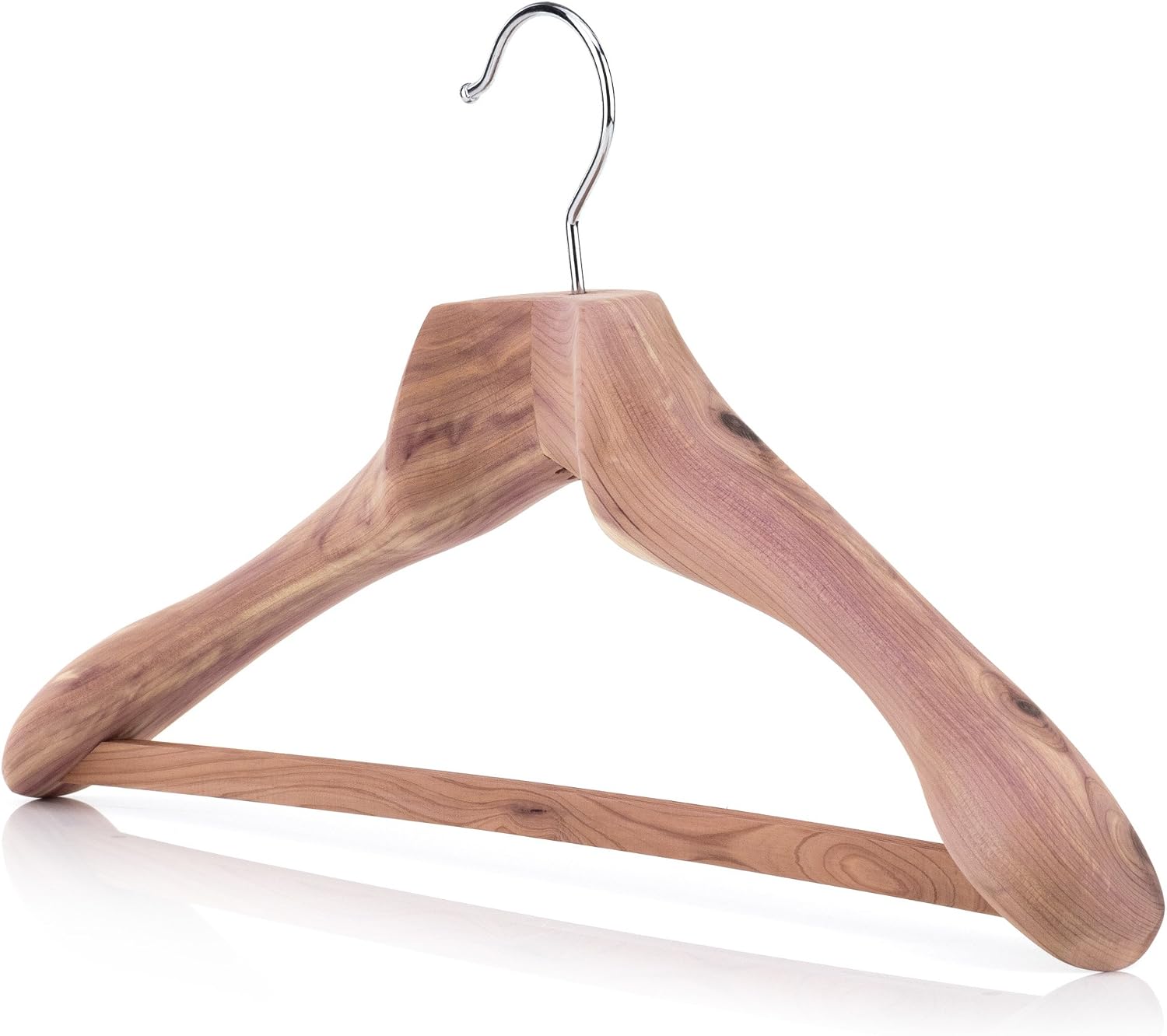 Hangerworld Robust XL Cedar Wood Clothes Hangers 50 cm Non-Slip Insert on Trouser Bar