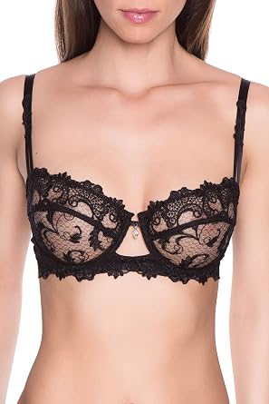 Dressing Floral Black Demi Cup Bra