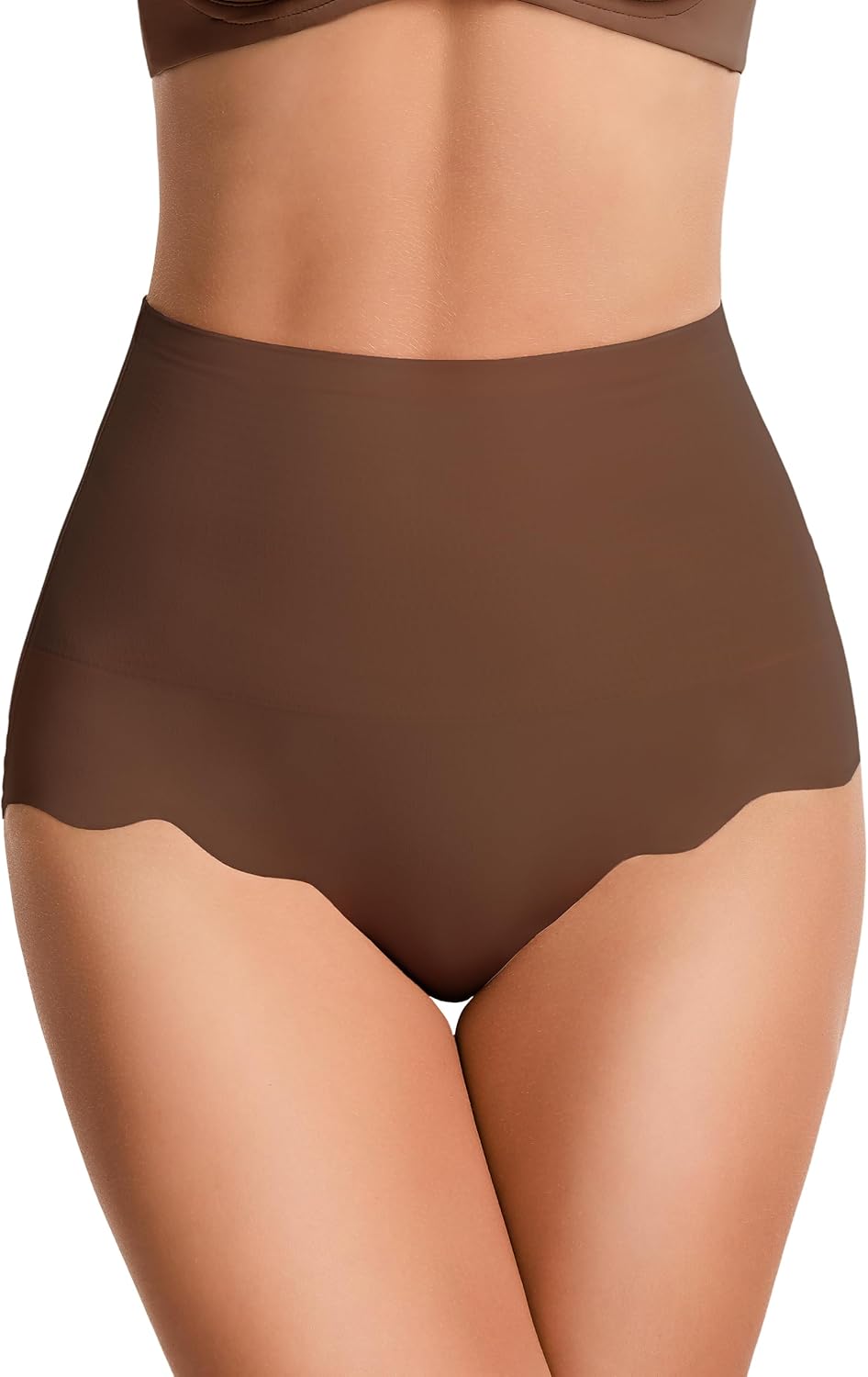 HBselect Tummy Control Shapewear Panties for Women, High Waisted Body Shaper Briefs Seamless Shapewear Girdle Underwear Coffee