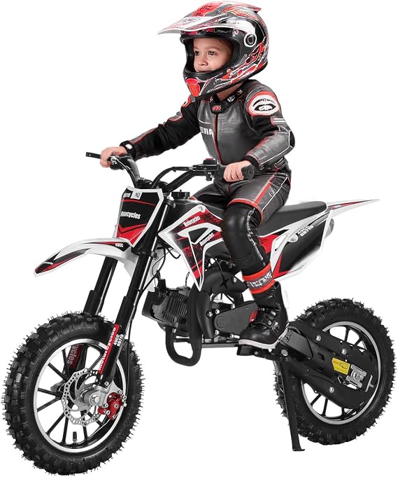 50cc Dirt Bike for Kids & Adults, Mini Motorcycle Gas Powered, Off-Road Pocket Motorbike, Gas Dirt Bikes with Dual Disc Brakes, Kids Dirt Bike Up to 40KM/H, Bearing 330LBS