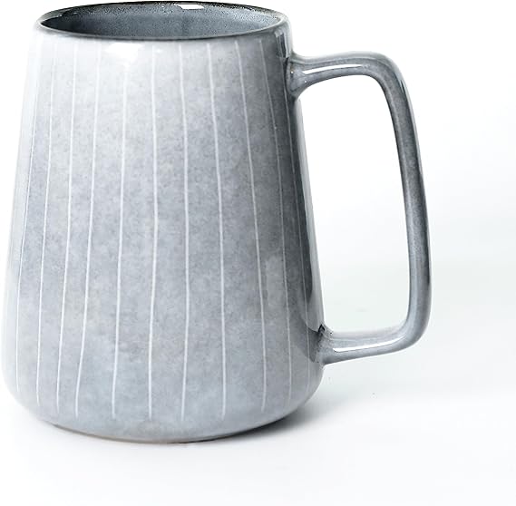 Large 24 OZ/700ml Ceramic Coffee Mugs, Capacity Mug with Handle,Tea Cup,Dishwasher Microwave Safe,for Office and Home (Grey)
