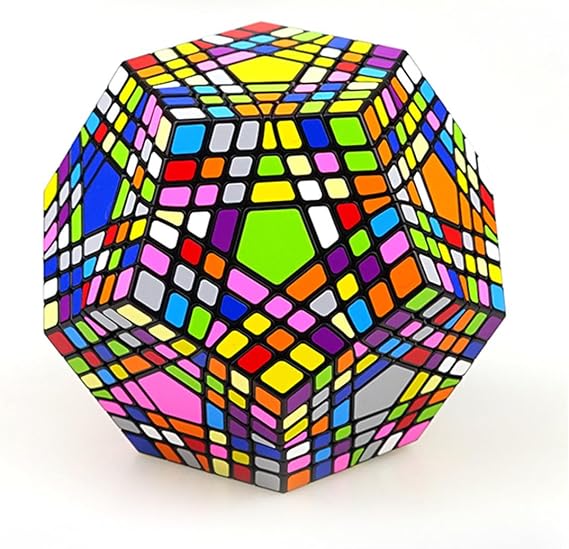 Dodecahedron Speed Cube 3D Puzzle, Megaminx Magic Cube Black Sticker Children Gift,77