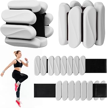 Wrist Weights, 2Pack Wearable Wrist Ankle Weights for Women and Men, Adjustable Silicone Arm and Leg Wrist Bracelets for Walking, Yoga, Pilates and Gym, 2lb