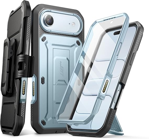 SUPCASE for iPhone Air Case with Kickstand & Screen Protector, Arctic