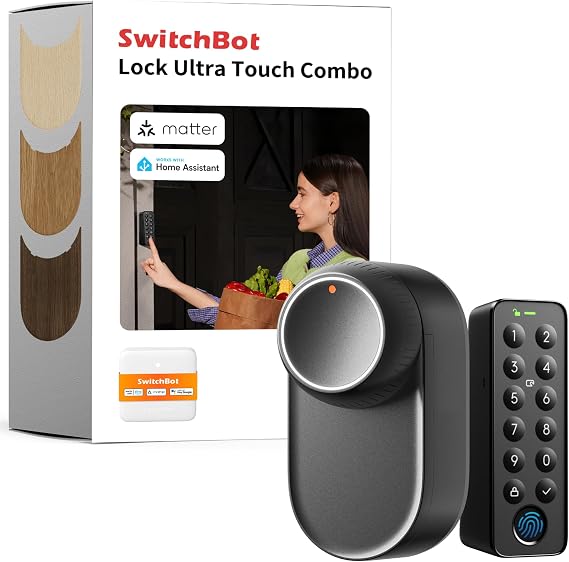 Smart Lock Ultra with Keypad,Fingerprint Door Lock, App Remote Control, Built-in WiFi Keypad Deadbolt, Auto Unlock, Waterproof&Easy Install, Supports Alexa and Google