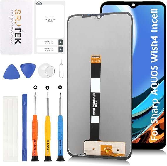SRJTEK For Sharp AQUOS Wish4 SH-52E SH-M27 LCD Panel Sharp Aquos Wish4 Screen Replacement Touch Panel Set 6.6" LCD Display Touch Screen Digitizer + Repair Tool Kit
