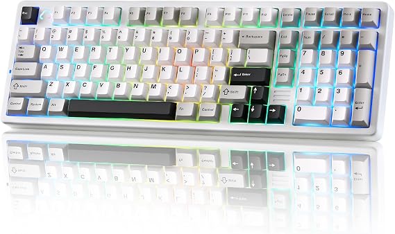 YUNZII AL98 Aluminum Wireless Mechanical Keyboard(White, Milk V2 Switch)