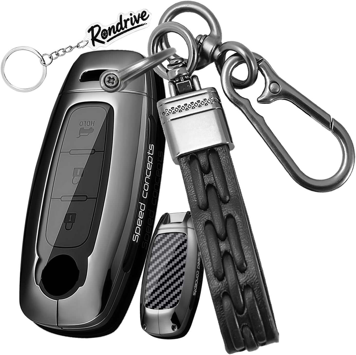 Key Case Key Cover Compatible with Nissan X-Trail T32 T33 Qashqai J12 e-Power Ariya B6 B9 Juke F16 Note Murano Leaf 2023-2026 Metal Key Case Keychain Carbon Fibre