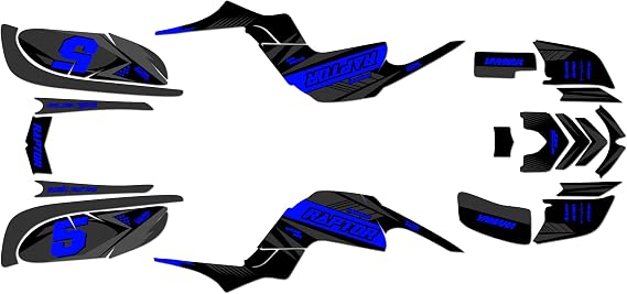 Graphics Kit for Yamaha RAPTOR660 Turbo Series Blue-Shift 16 Mil - On/Off the Road - ATV UTV Dirt Bike Stickers, Quad Dirtbike Racing Decal Automotive Motocross Accessories no-Plastics