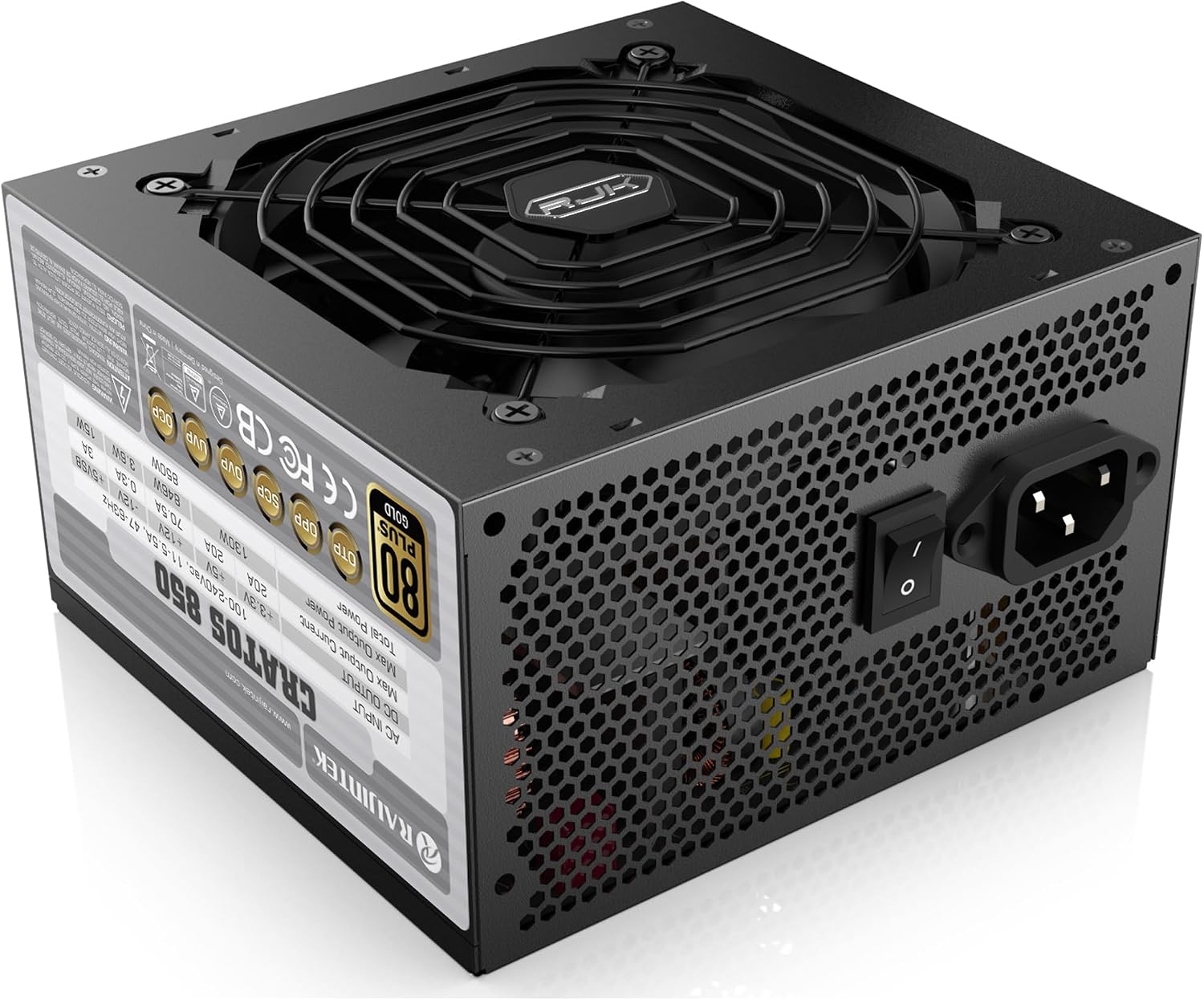 RAIJINTEK CRATOS 850 Black, 80PLUS Gold, ATX, 850W, Full Modular Power Supply, 0R30B00007