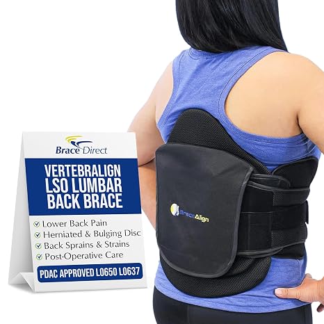 VertebrAlign LSO Back Brace, Back Fracture & Kyphosis L0650 | Rigid lumbar back brace that eases spinal instability, spinal stenosis, DDD & osteoarthritis. Men & women. L0631, L0648