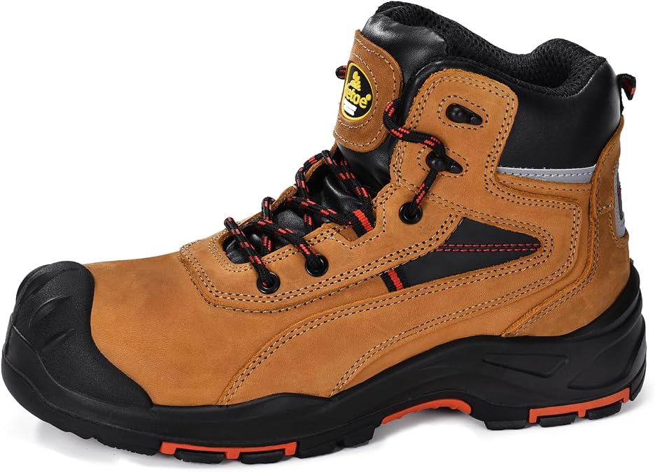 SAFETOE S3Work Shoes Men / Women Military M-8518 Safety Shoes Antistatic Waterproof Breathable Leather Comfortable Insole Fibre Glass Toe Cap Kevlar Plate