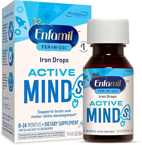 Enfamil Fer-in-Sol Iron Supplement Drops for Infants, 50 mL Dropper Bottle