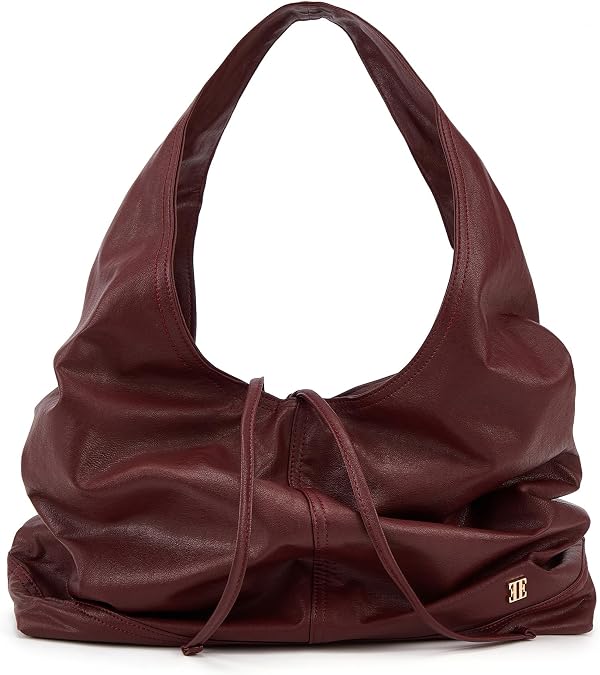ELLE Womens Large Vegan Leather Hobo Bag