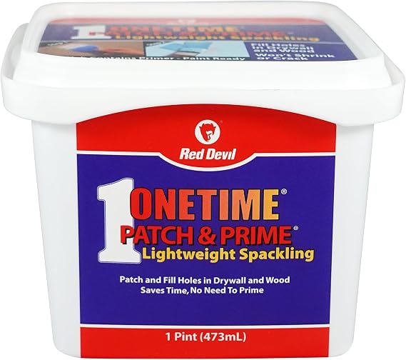 Red Devil 0540 ONETIME Patch & Prime Lightweight Spackling, 1 Pint, White, Pack of 1