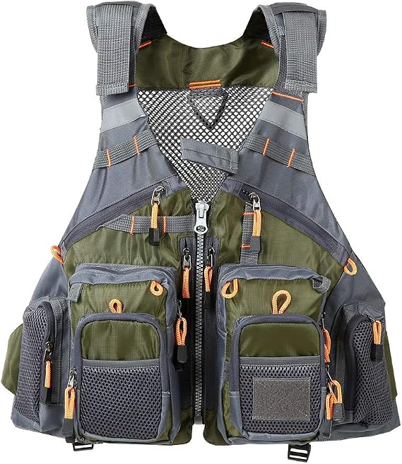 Fly Fishing Vest, Fishing Safety Life Jacket for Swimming Sailing Boating Kayak Floating Multifunction Breathable Backpack for Men and Women Vest/Kayak