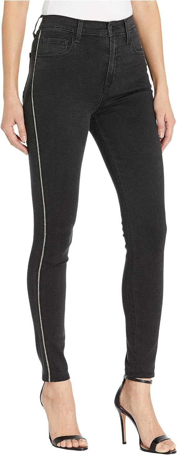 J Brand Leenah High-Rise Skinny in Provocative Gold Braid