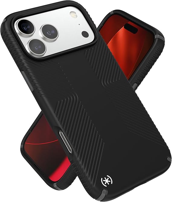 Speck PRESIDIO2 Grip for iPhone 17 and 18 Pro Max Case, Slim Protective Case, Black/Slate Grey/White
