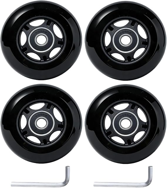 4-Pack Inline Hockey Skate Wheels - 85A Durable PU Wheels with ABEC-9 608-2RS Bearings & Floating Spacers, 80/76/72/70/64mm for Blades Roller Skates, 76mm