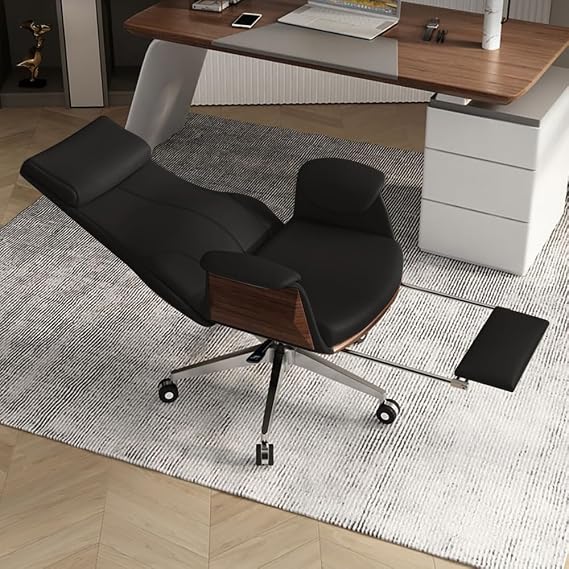 homary Modern Home Office Executive Chair, High Back Adjustable Swivel Chair Faux Leather Ergonomic Task Chair with Adjustable Height & Rolling Base, Black