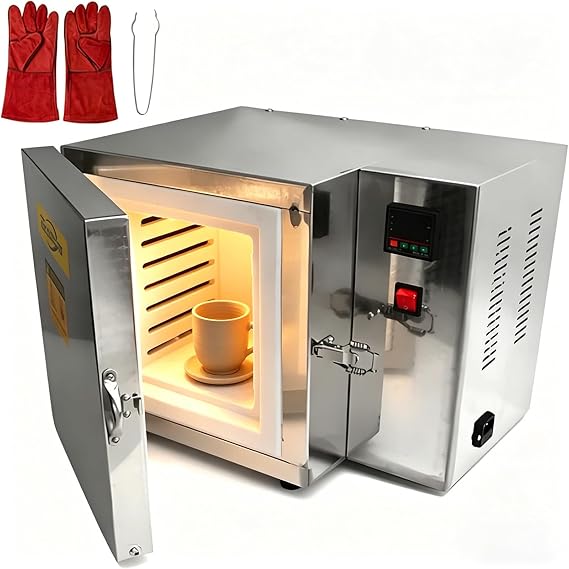 Hi-Temp Electric Burnout Oven Kiln 2026, Electric Kiln Pottery, 1500W Compact Furnace for Jewelry Making Dental Casting, Wax Metal Clay Sintering 3D Resin Burnout, Reaches 800C 110V