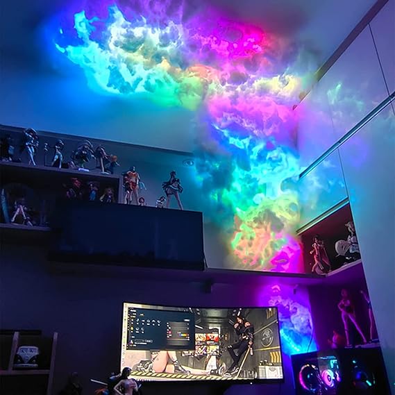 3D RGB Thunder Cloud Lamp Led Very Cool DIY Creative Cloud Lights for Ceiling Atmosphere Cloud Wall Light for Gaming Room Decoration for Adults and Kids,RGB,16ft/5m [Energy Class A]