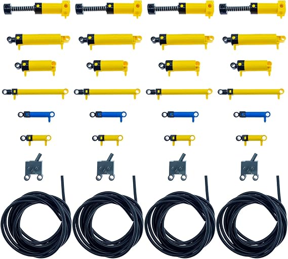 SEEMEY 32Pcs Pneumatic-Parts, Pneumatic-Pump, Pneumatic-Handpump,Pneumatic-Cylinder,Pneumatic-Tube, Pneumatic-Pack compatiable with LEGO Technic
