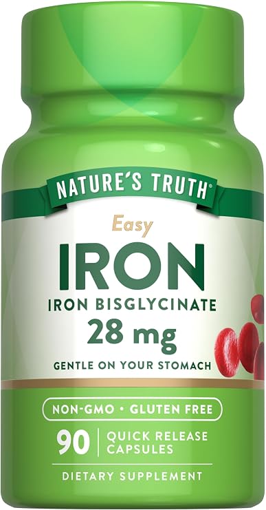 Nature's Truth Iron Supplement for Women & Men | 28 mg | 90 Capsules