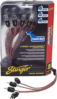 Stinger SI4412 12 -Foot of 4-Channel 4000 Series RCA Interconnect Cables,BLACK