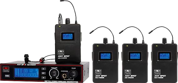 Galaxy Audio AS-1400-4 Band Pack Wireless In-Ear Personal Monitor System, Code M (516 MHz - 558 MHz)