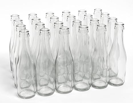 North Mountain Supply 187ml Glass Sparkling Wine/Champagne Bottles Crown Finish - Case of 24 - Clear/Flint