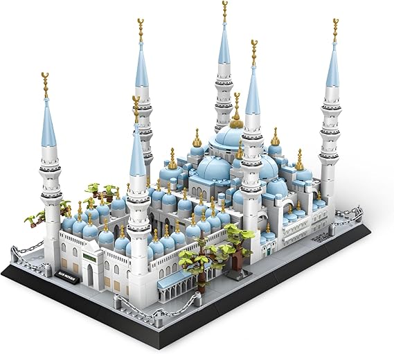 Blue Mosque lstanbul Architectural Building Blocks Model, World Landmark Architecture Blue Mosque Building Set, Home Decor Gifts for Adults and Teens, 1129 PCS