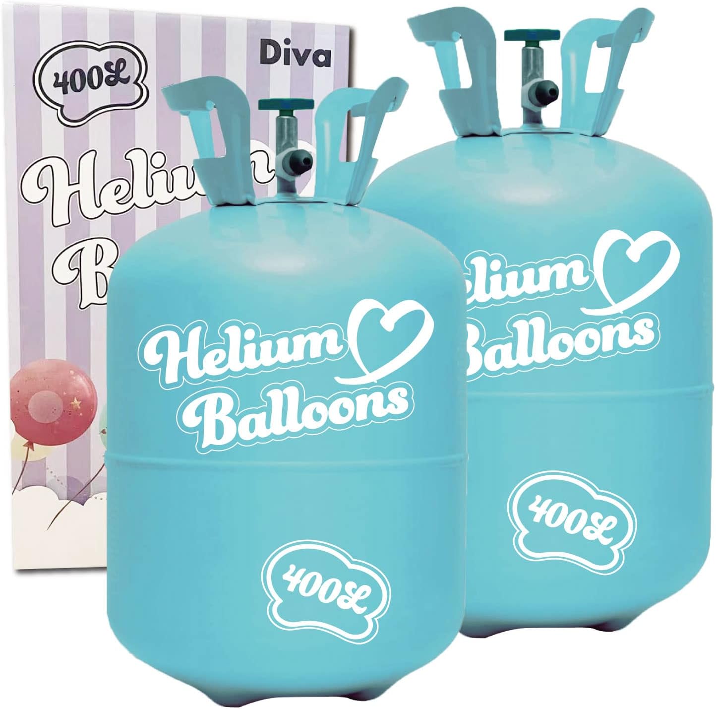 Wout Helium Gas Balloons, 13.5 gal 400 L, For Parties, Birthdays, Celebrations, Weddings, Commercial Use, Large Capacity, Used by Many Balloon Shops, Sky Blue, 13.5 gal 400 L, 2 Packs