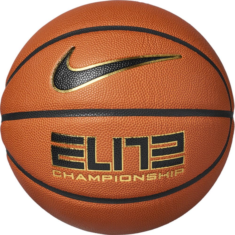Nike Elite Championship Basketball 8P 2.0 – Premium Indoor Outdoor Basketball – Competition Basketball – Delivered Deflated, Amber/Black/Metallic Gold/Black, 7