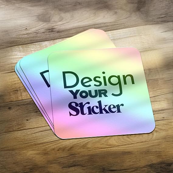 2" 3" Square Sticker Custom Image Business Logo Text Icon Events Labels Design Printing Holographic Kit