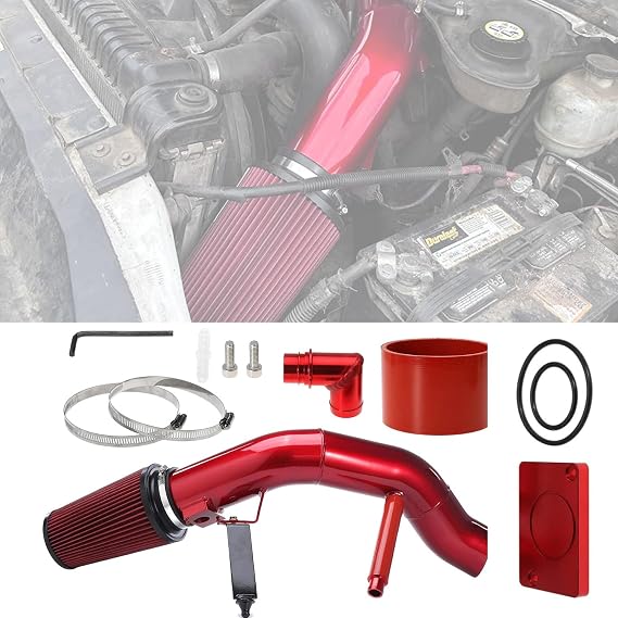 4 Inch 6.0 Cold Air Intake Kit For Ford F250 F350 F450 Excursion 2003 2004 2005 2006 2007 6.0L Powerstroke V8 Diesel Super Duty Aluminum Tube