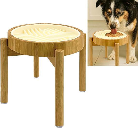Raised Slow Feeder, Licking Mat/Pad with Stand