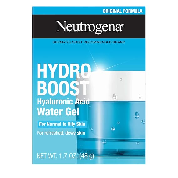 Neutrogena Hydro Boost Water Gel, 1.7 oz | 24 Hr Hydration for Normal/Oily Skin, Signature Fragrance, Face Moisturizer with Hyaluronic Acid, for Deeply Hydrated Skin