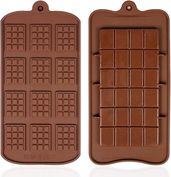 2 Pcs Chocolate Bar Moulds Silicone Molds Ice Tray Moulds Sweet Moulds Candy Moulds Jelly Moulds Soap Mold Baking Molds