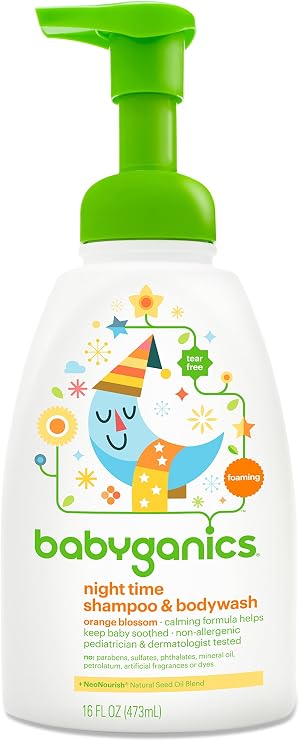 Babyganics Baby Shampoo + Body Wash Pump Bottle, Orange Blossom, 16oz, Packaging May Vary