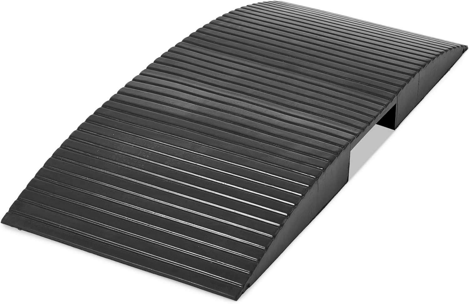 19.7 x 33.9 x 2.8 inch Rubber Curb Ramp Bridge Threshold Ramps for Doorways, Get in and Out of Houses, WheelchairsWalkers, Non Slip Indoor Outdoor Patio Transition Ramp